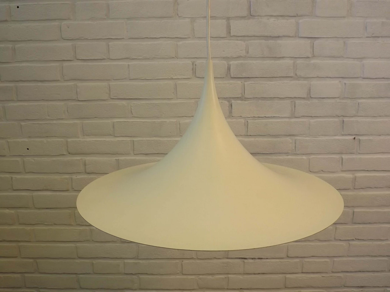 White metal hanging lamp by Lyfa, 1970s 5