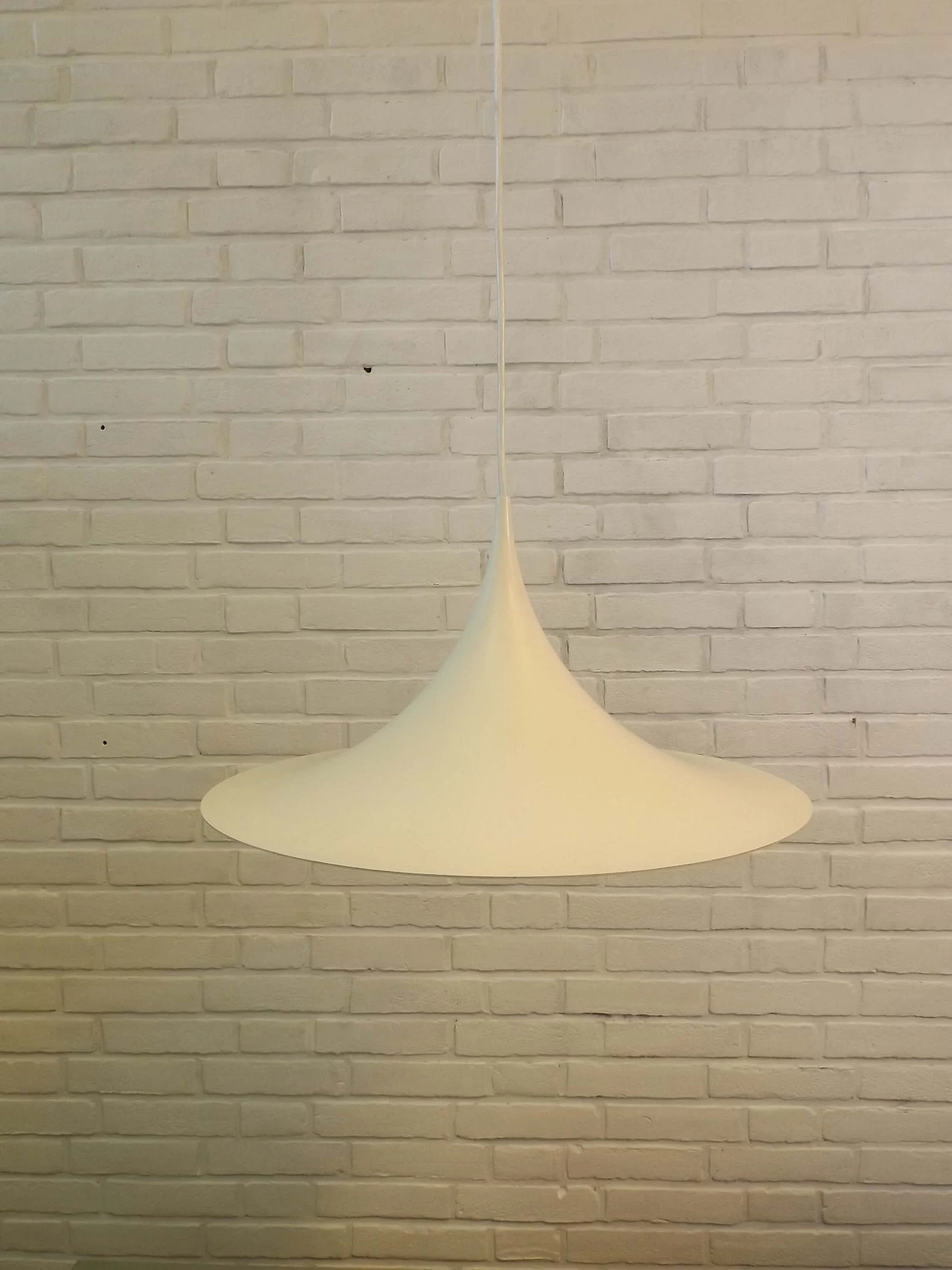 White metal hanging lamp by Lyfa, 1970s 6