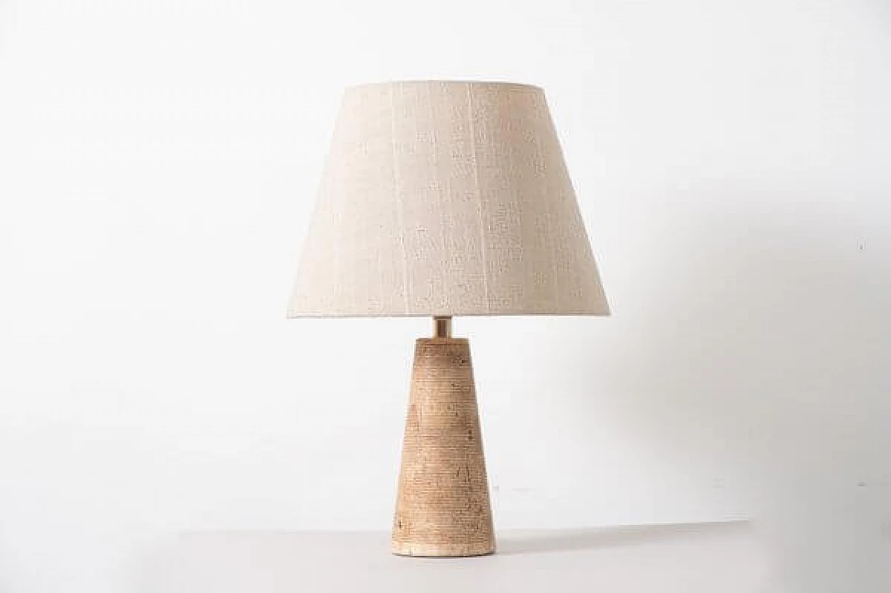 Table lamp with travertine base, 1960s 7