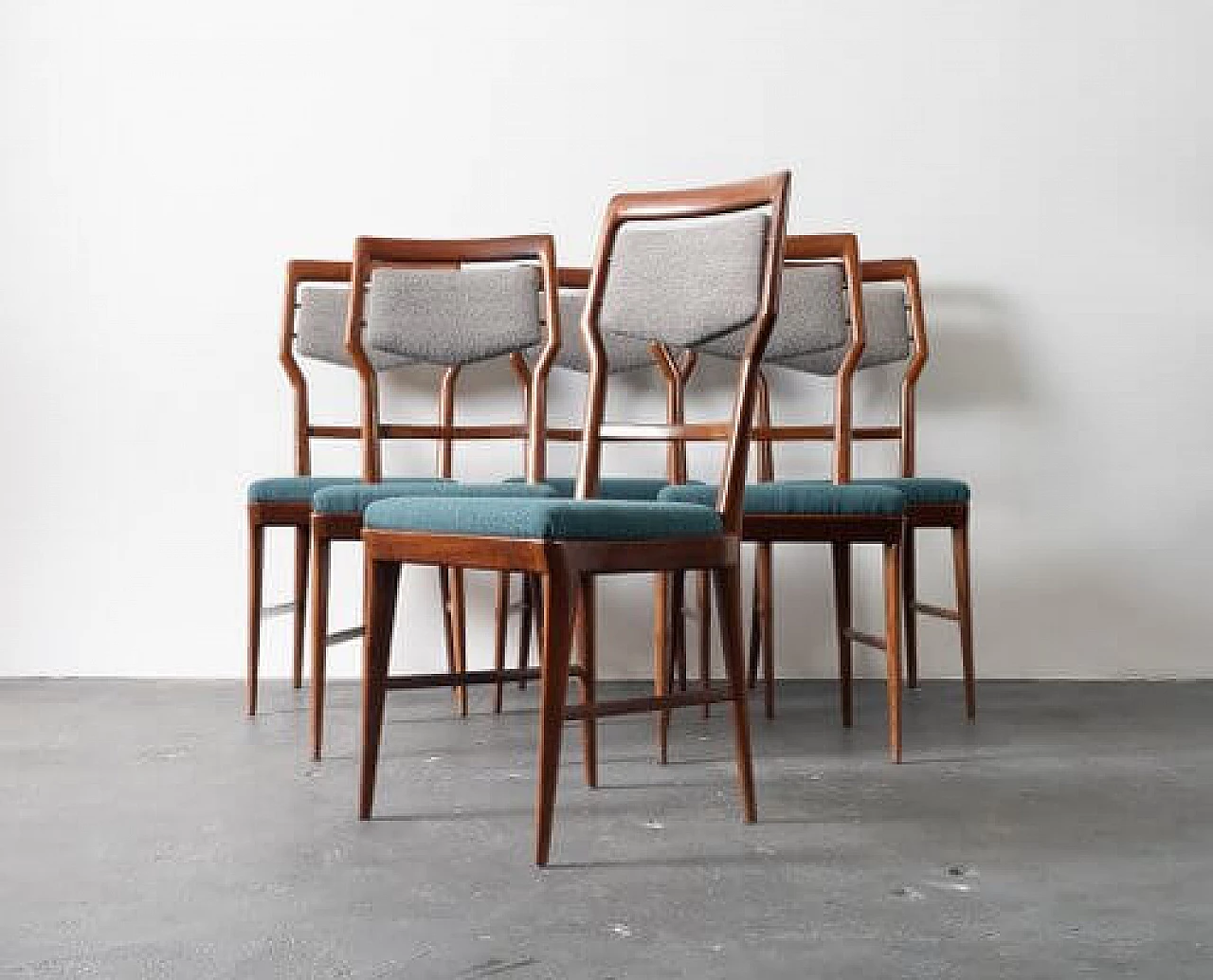 6 Teak dining chairs by La Permanente Mobili Cantù, 1950s 24