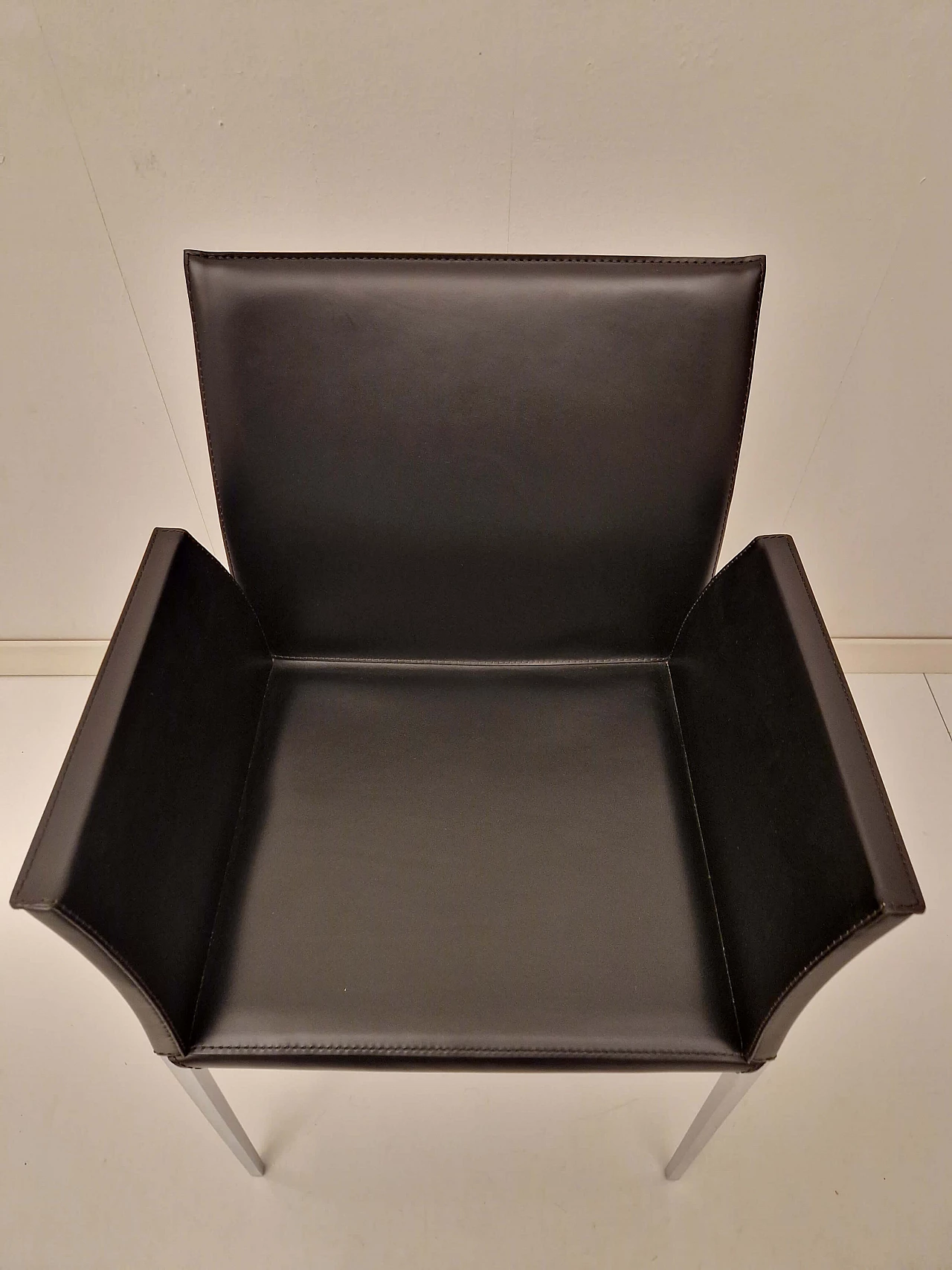 Lia leather chair with armrests by Roberto Barbieri for Zanotta, 1990s 7