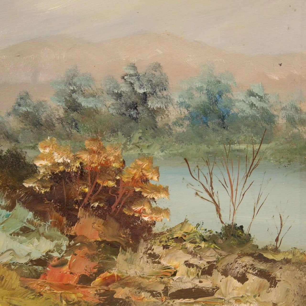 Impressionist landscape, oil on panel, 1960s 13