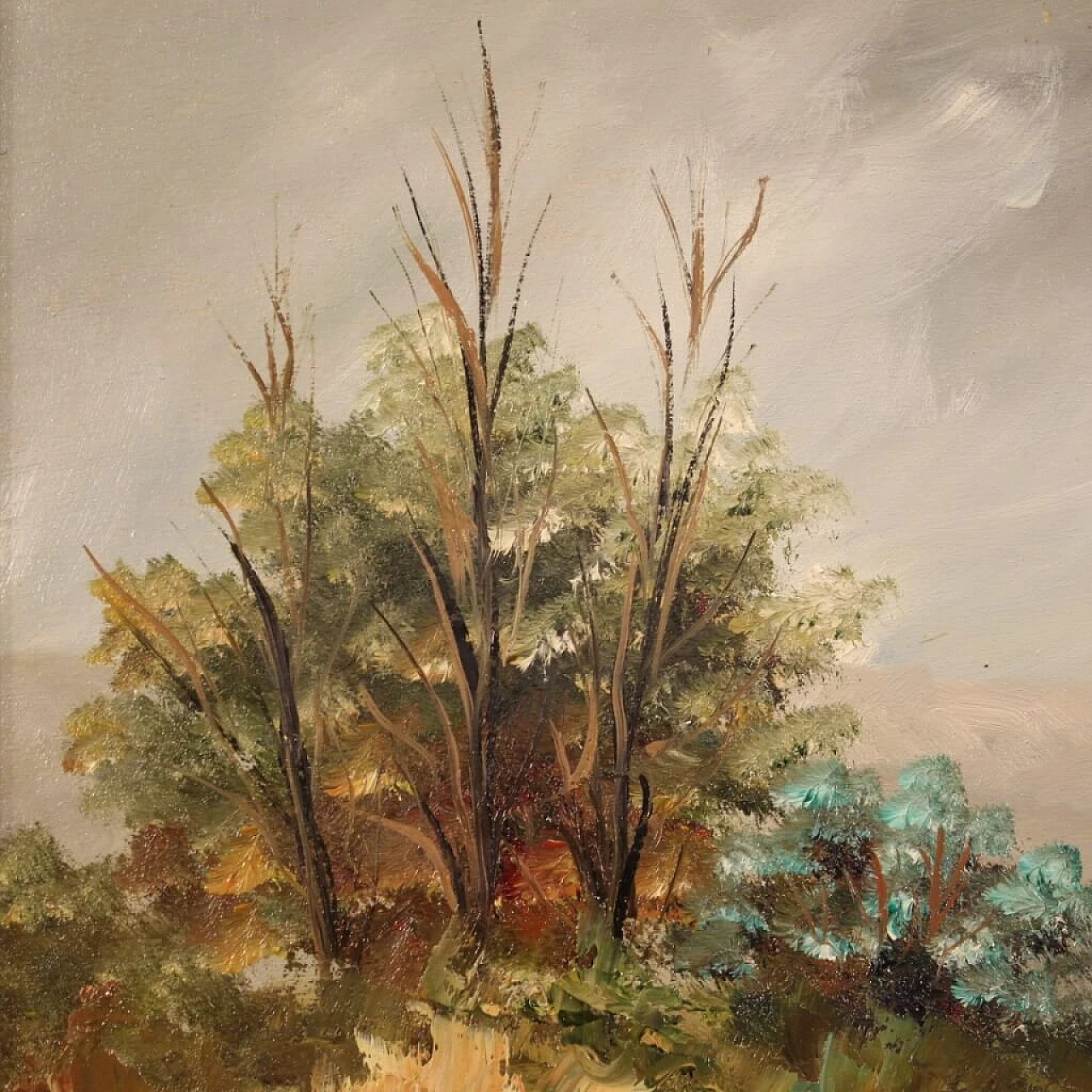 Impressionist landscape, oil on panel, 1960s 14