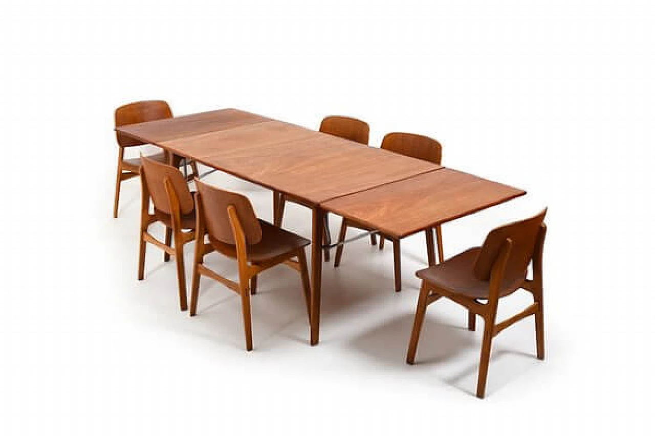 6 Chairs 155 and table 162 by Børge Mogensen for Søborg Møbelfabrik, 1960s 2