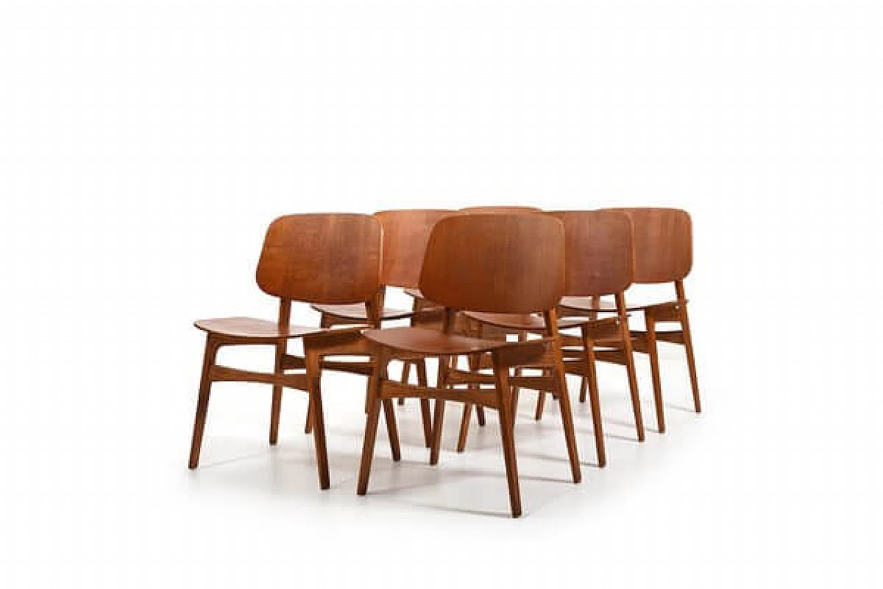 6 Chairs 155 and table 162 by Børge Mogensen for Søborg Møbelfabrik, 1960s 20