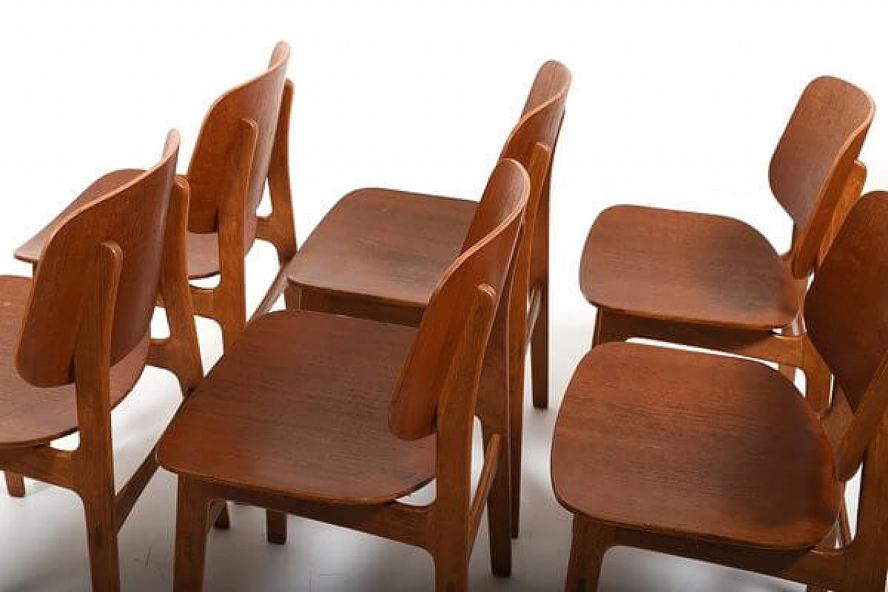 6 Chairs 155 and table 162 by Børge Mogensen for Søborg Møbelfabrik, 1960s 22