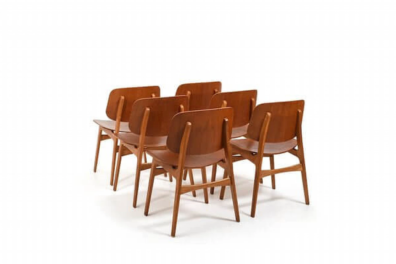 6 Chairs 155 and table 162 by Børge Mogensen for Søborg Møbelfabrik, 1960s 26