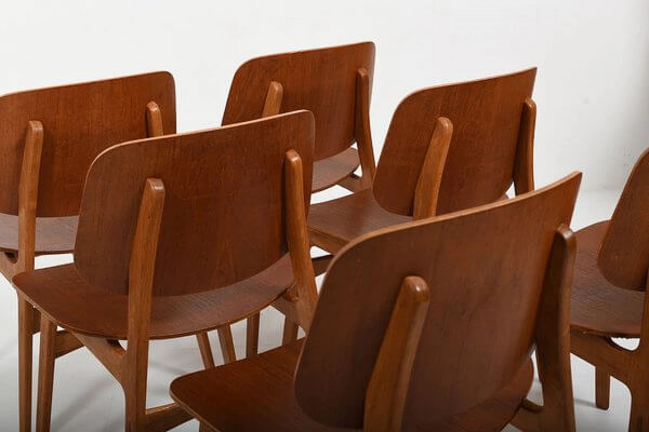 6 Chairs 155 and table 162 by Børge Mogensen for Søborg Møbelfabrik, 1960s 27