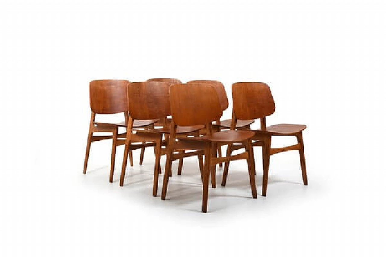 6 Chairs 155 and table 162 by Børge Mogensen for Søborg Møbelfabrik, 1960s 28