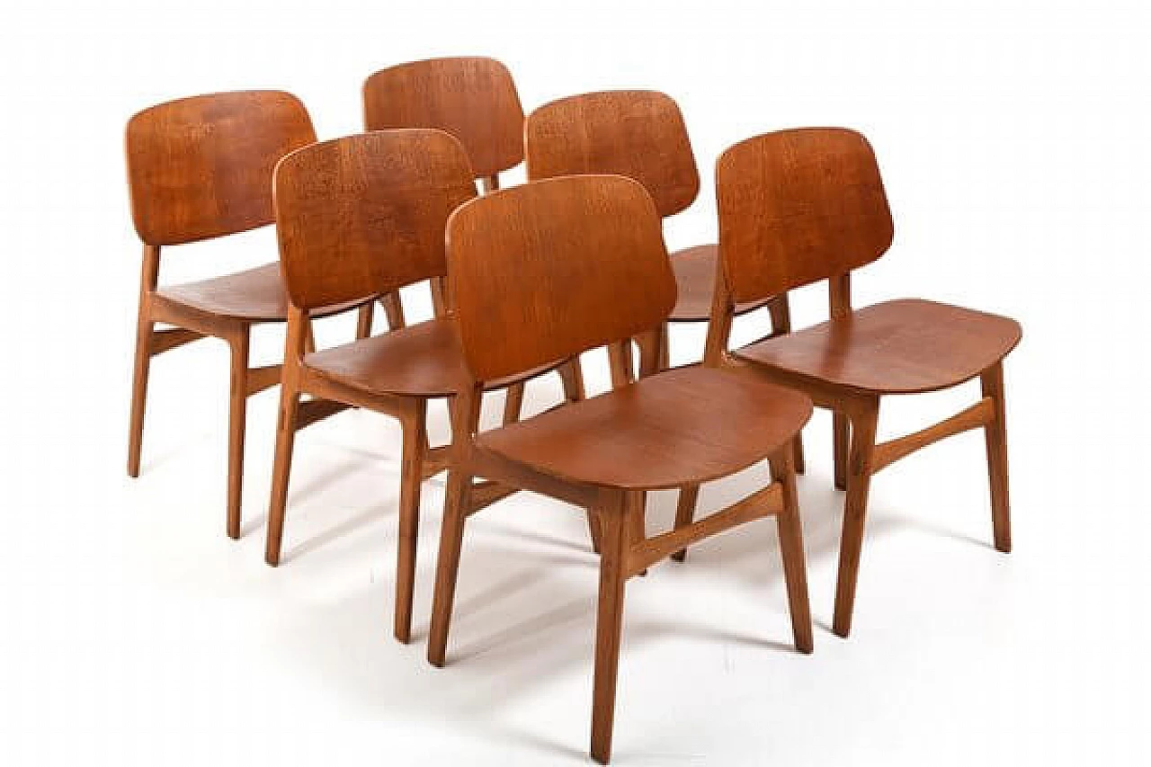 6 Chairs 155 and table 162 by Børge Mogensen for Søborg Møbelfabrik, 1960s 29