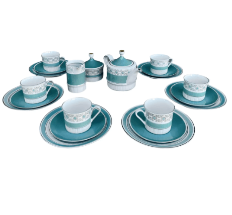 Set colazione 15 pz in porcellana decorata LAMPADARIO