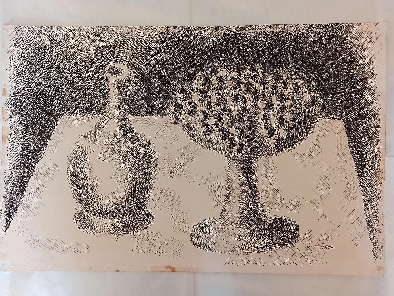 Saverio Gatto, Still Life, Indian ink on paper, 1920s 12