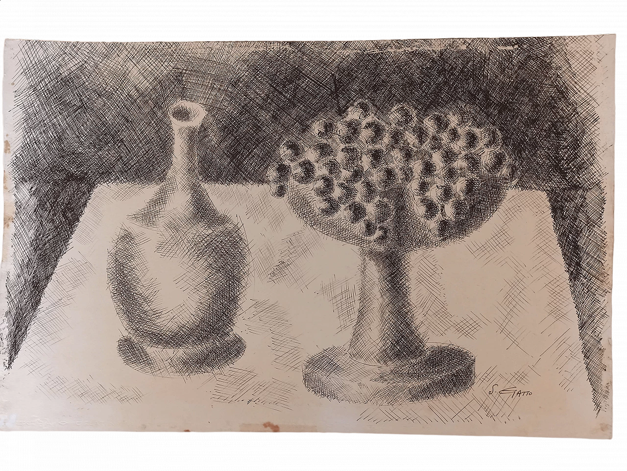 Saverio Gatto, Still Life, Indian ink on paper, 1920s 13