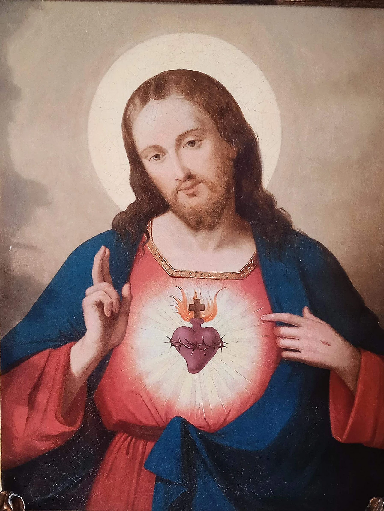 Christ portrait, oil painting on canvas attributed to Sassoferrato, second half of the 17th century 8