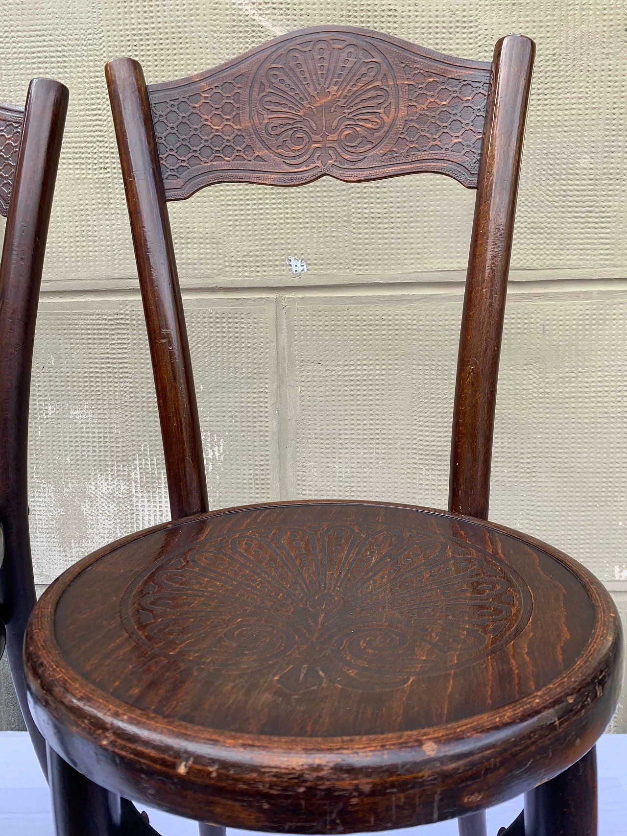 Pair of beech Mordus chairs in Thonet style, early 20th century 6