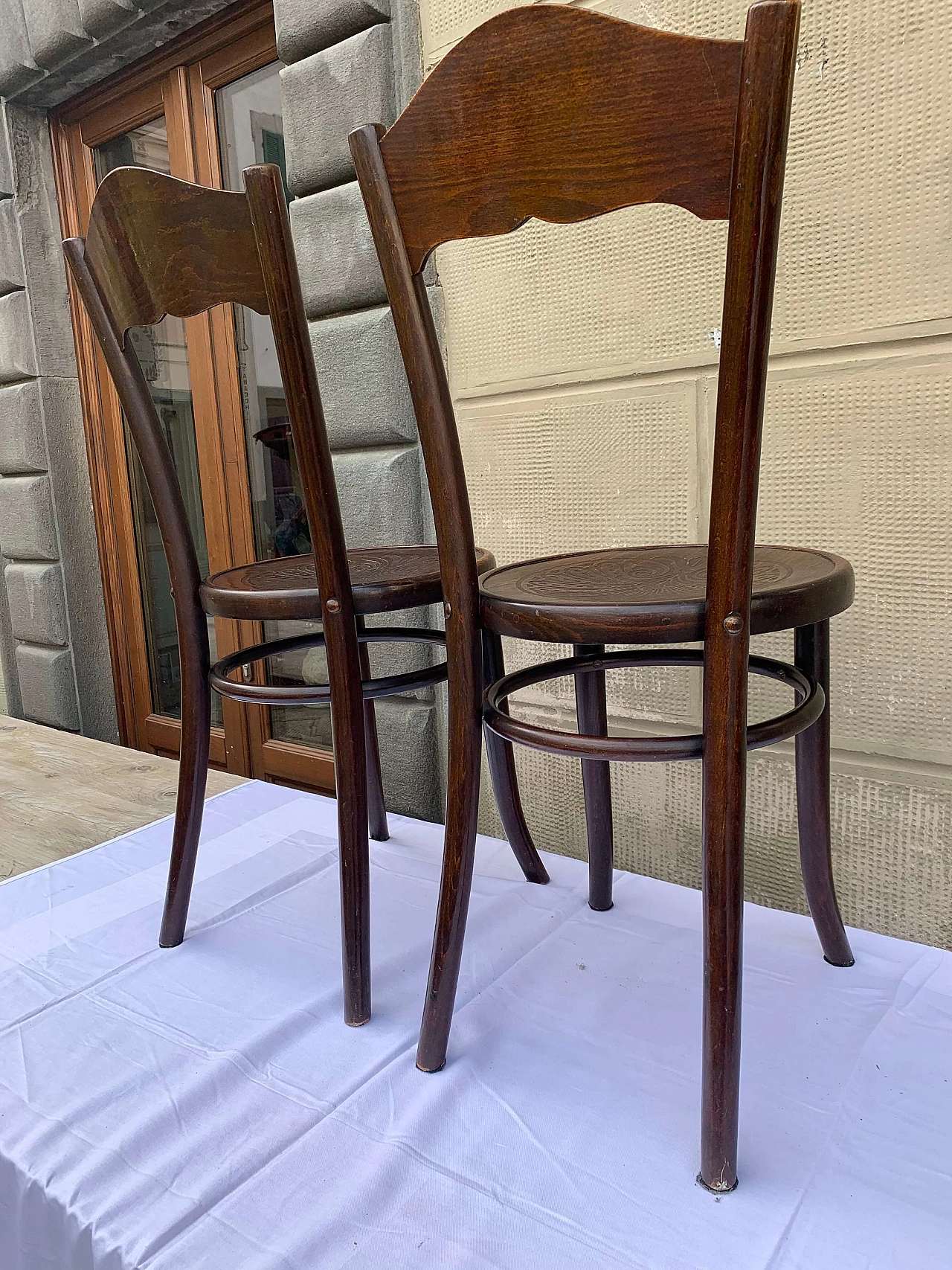 Pair of beech Mordus chairs in Thonet style, early 20th century 13