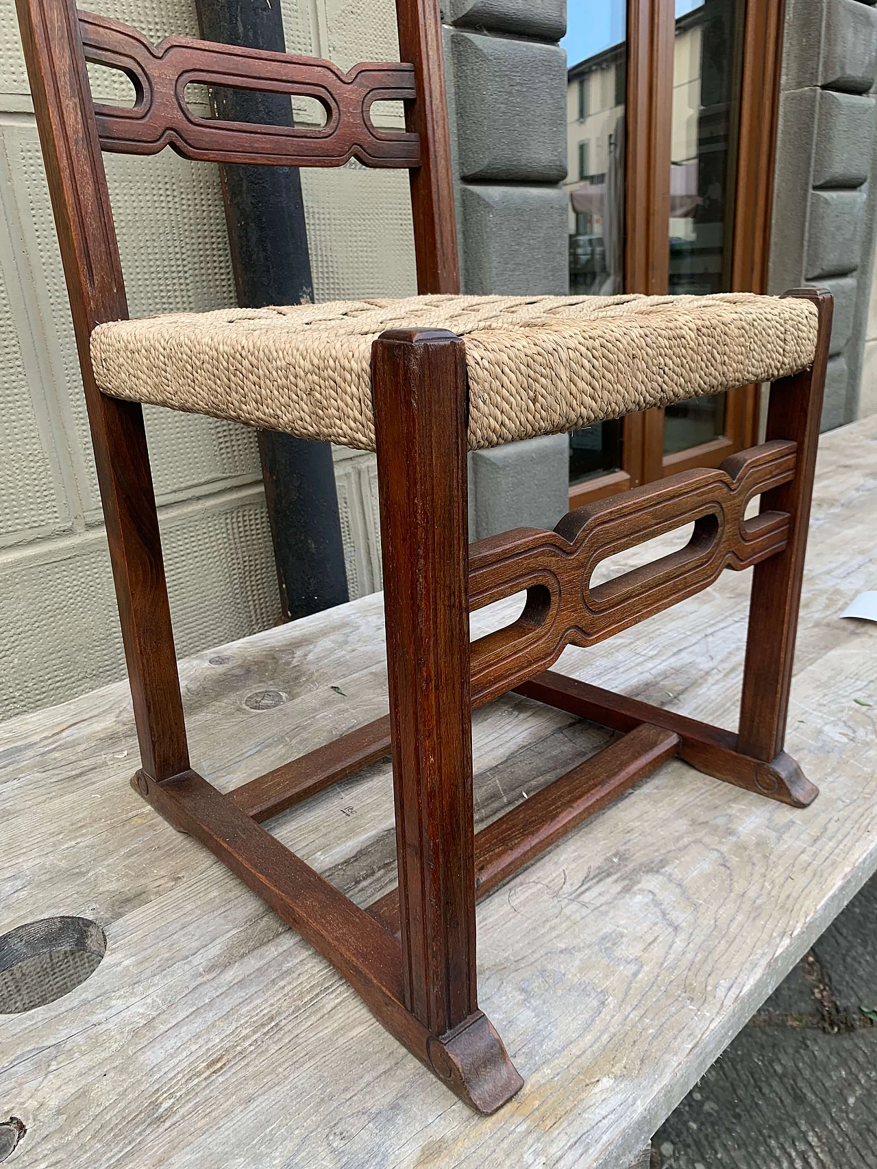 Wooden chair with woven seat, early 20th century 3