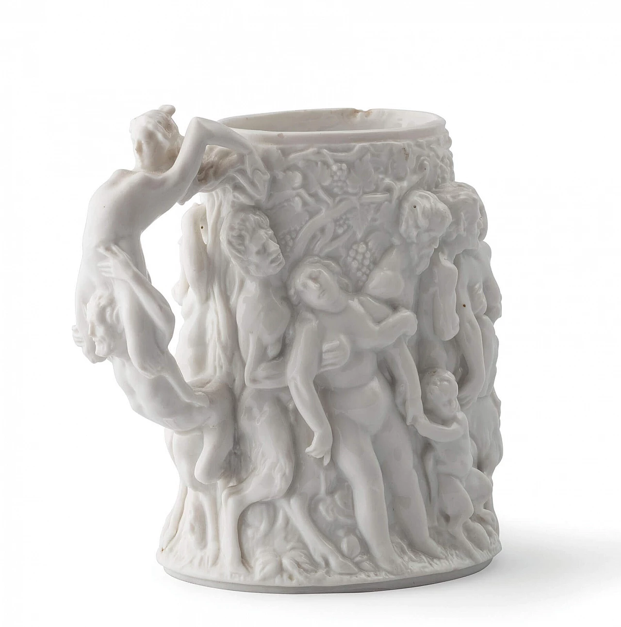 Capodimonte porcelain tankard with erotic subjects, 19th century 1