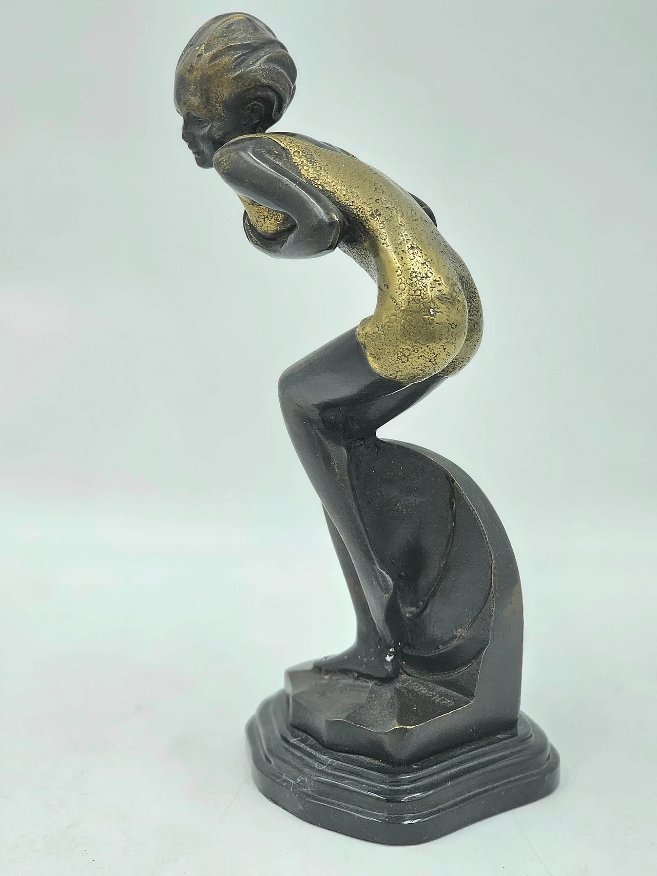 Josef Lorenzl, painted bronze sculpture, 1930s 1