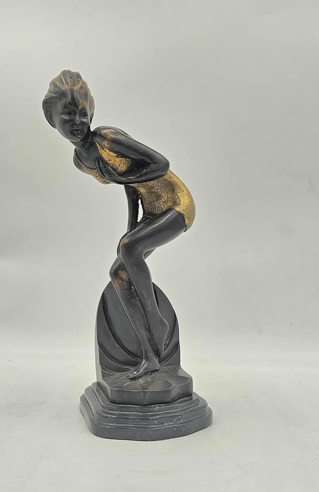 Josef Lorenzl, painted bronze sculpture, 1930s 2