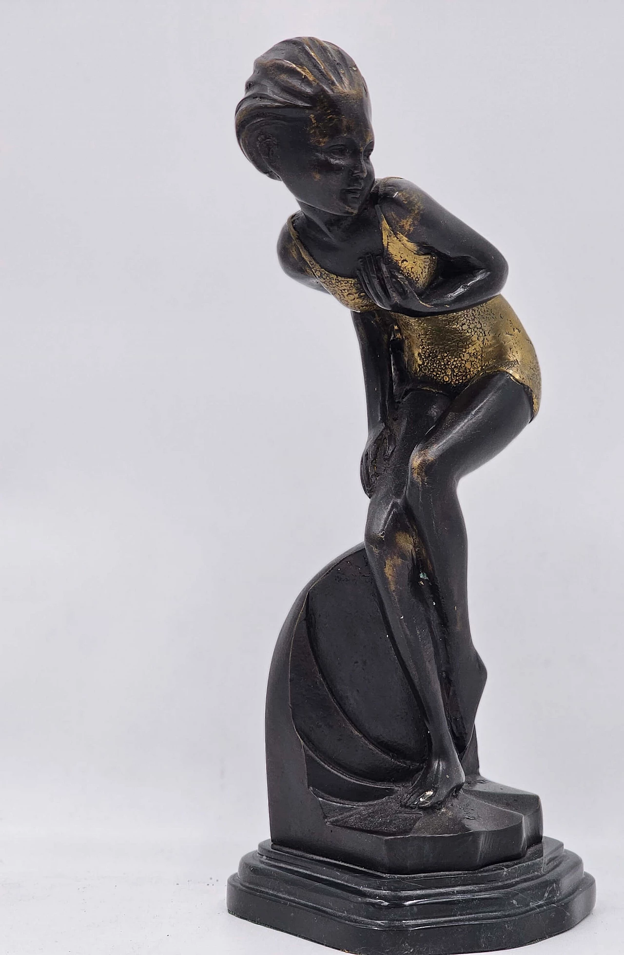 Josef Lorenzl, painted bronze sculpture, 1930s 5