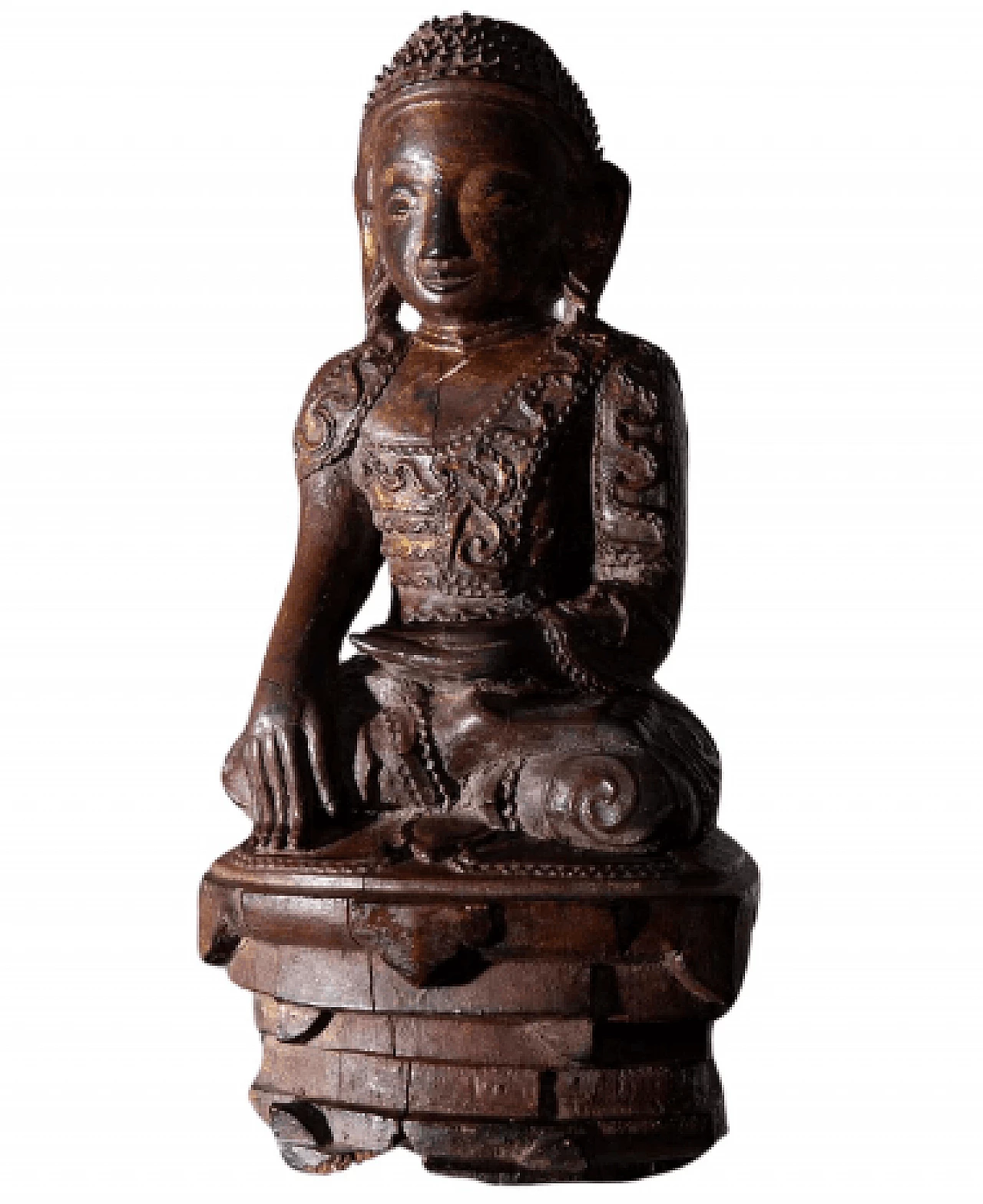 Wood Buddha sculpture, 19th century 1