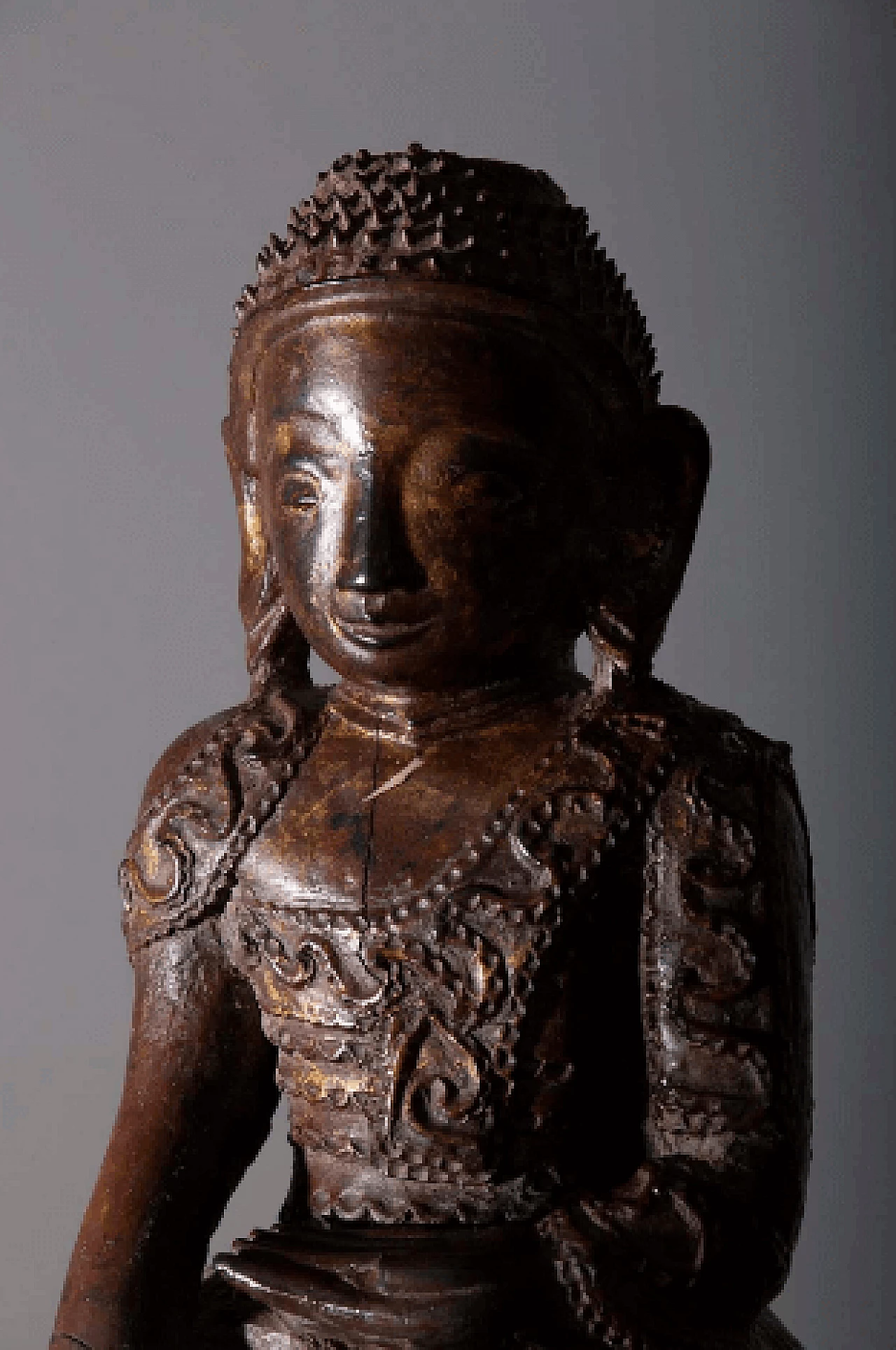 Wood Buddha sculpture, 19th century 3