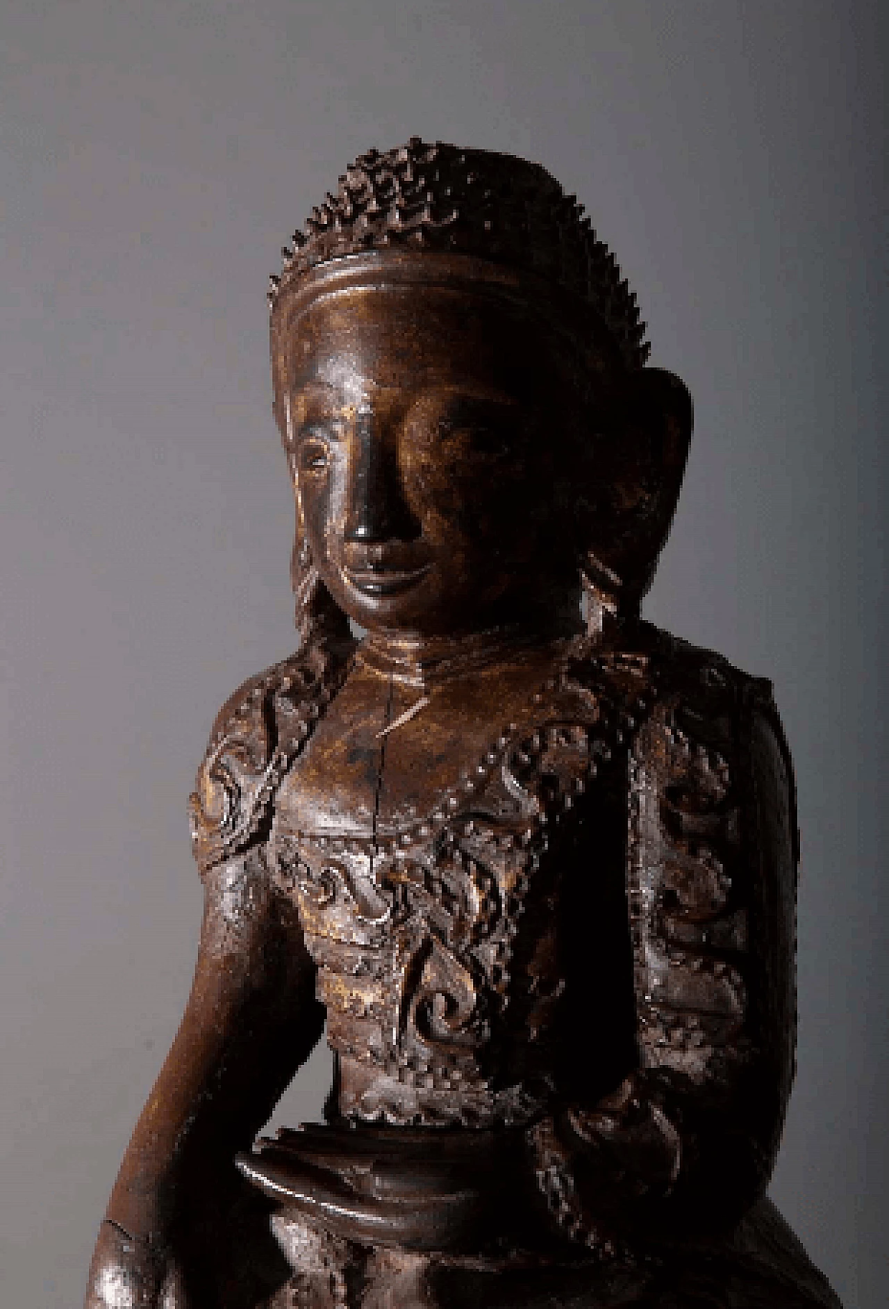 Wood Buddha sculpture, 19th century 5