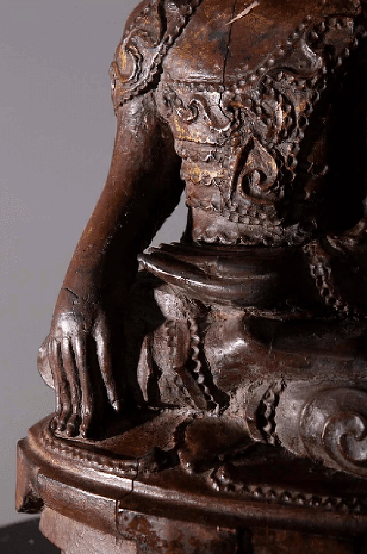 Wood Buddha sculpture, 19th century 6