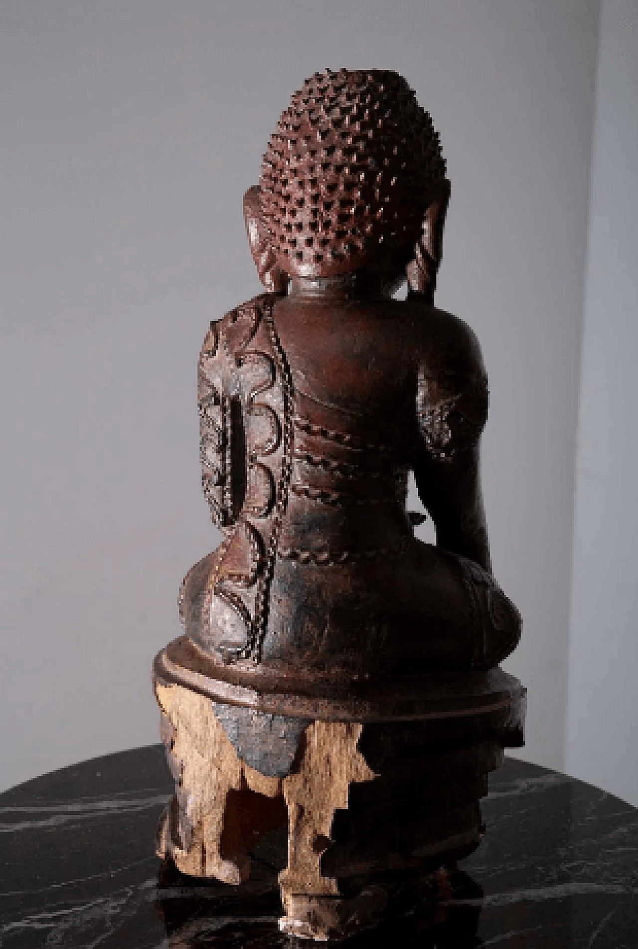 Wood Buddha sculpture, 19th century 10