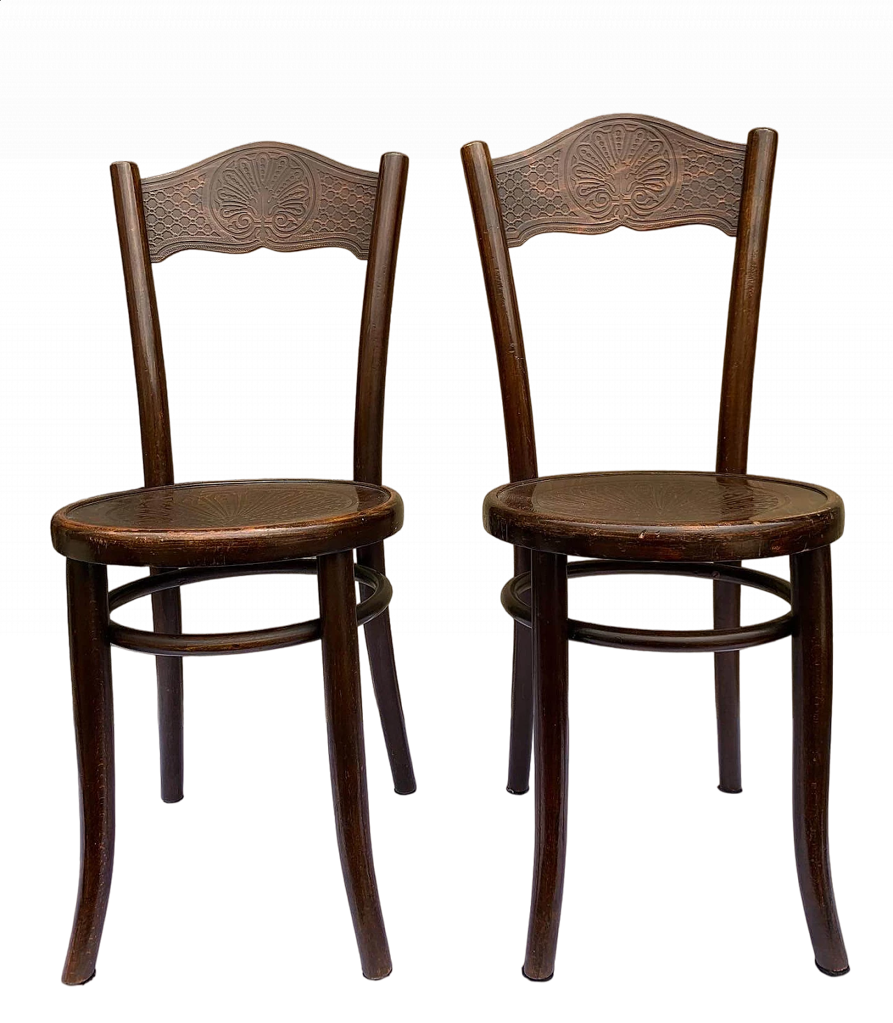 Pair of beech Mordus chairs in Thonet style, early 20th century 14