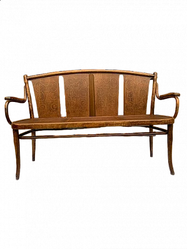 Beech bench by Thonet, early 20th century