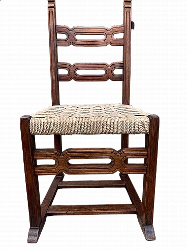 Wooden chair with woven seat, early 20th century