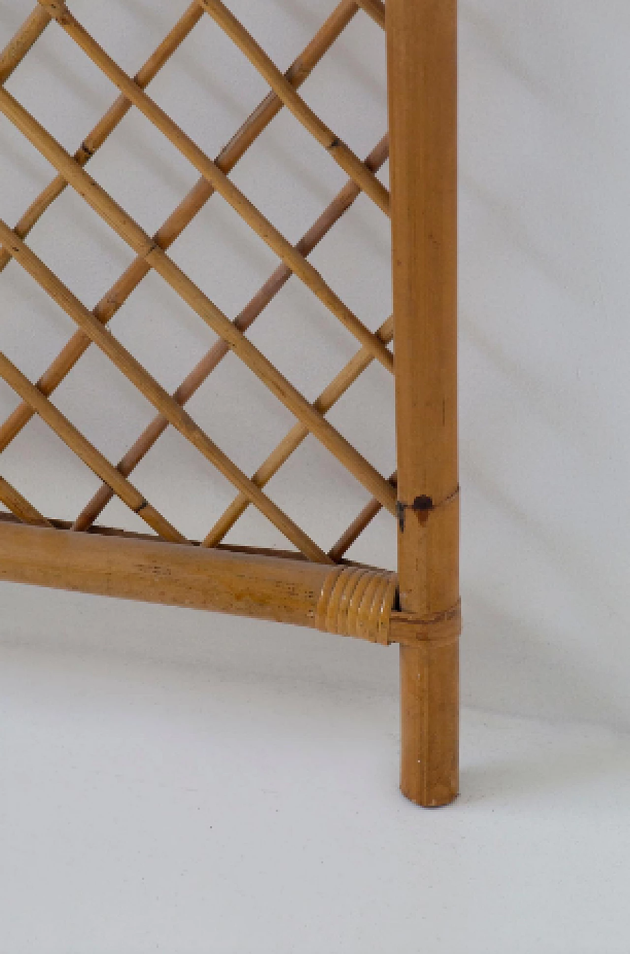 Bamboo and rattan wall coat rack, 1960s 9