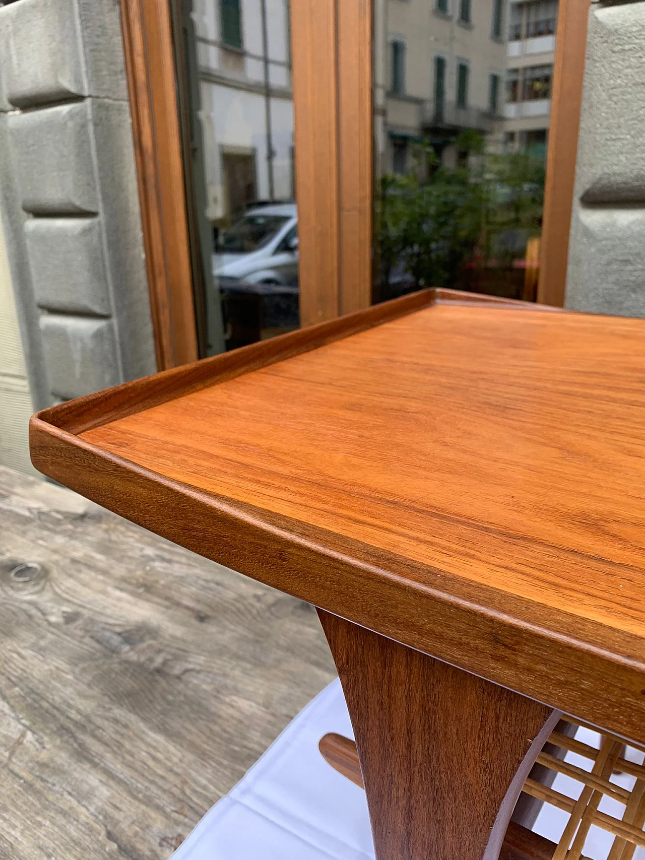 Danish teak and wicker coffee table 6