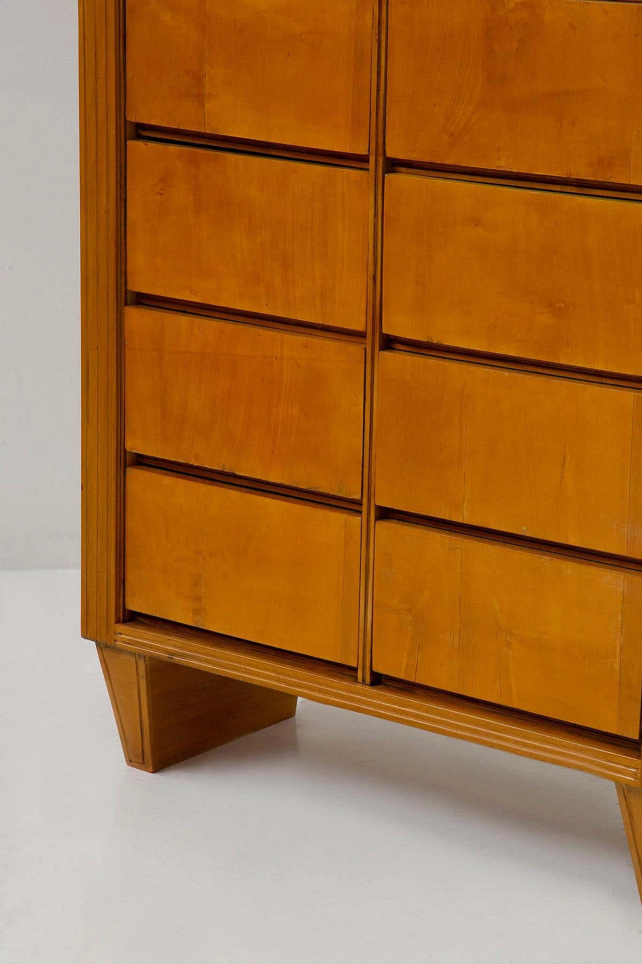 Wooden chest of drawers with grissinita frame attributed to Paolo Buffa, 1950s 6