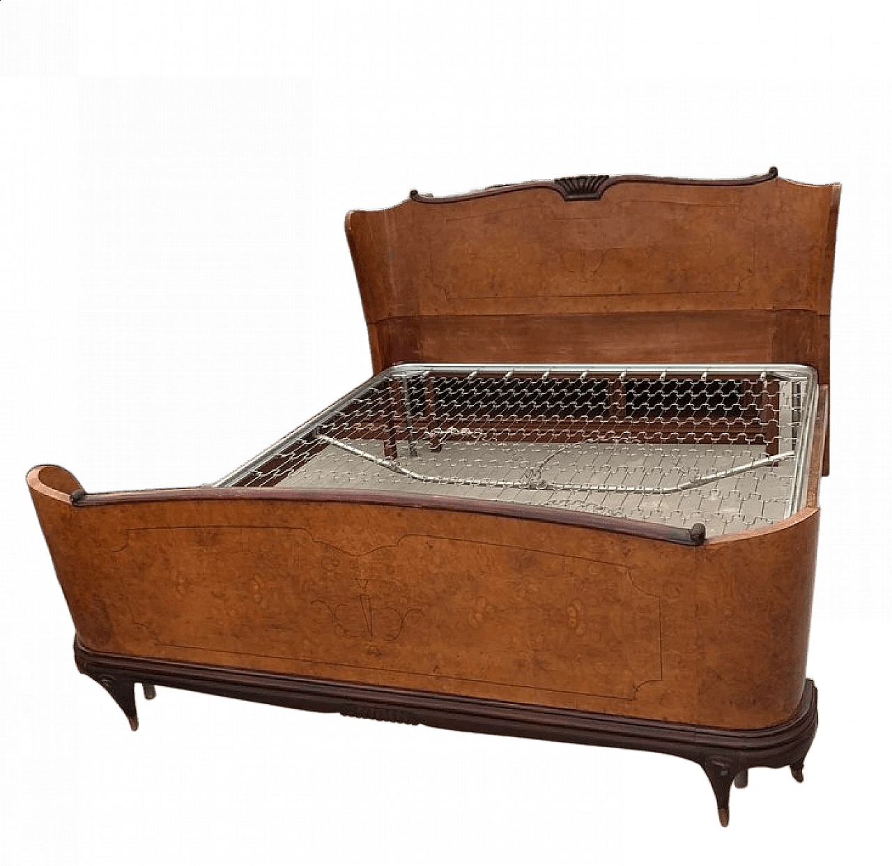 Lacquered wood double bed, 1940s 7