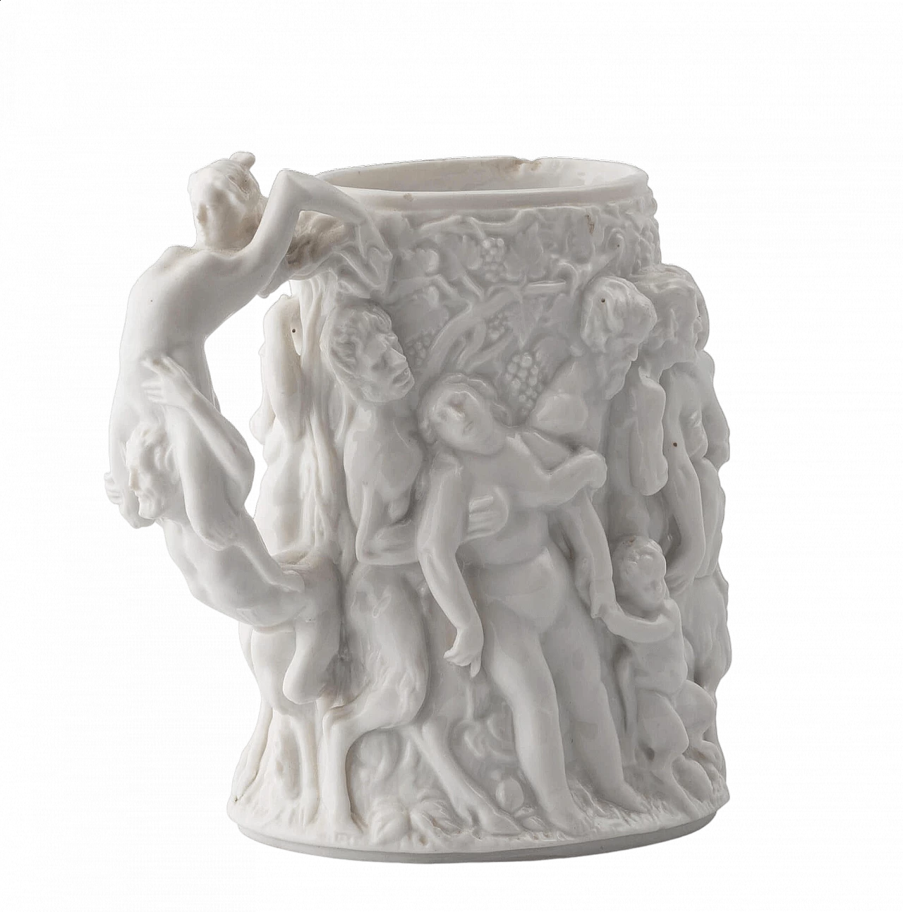 Capodimonte porcelain tankard with erotic subjects, 19th century 8