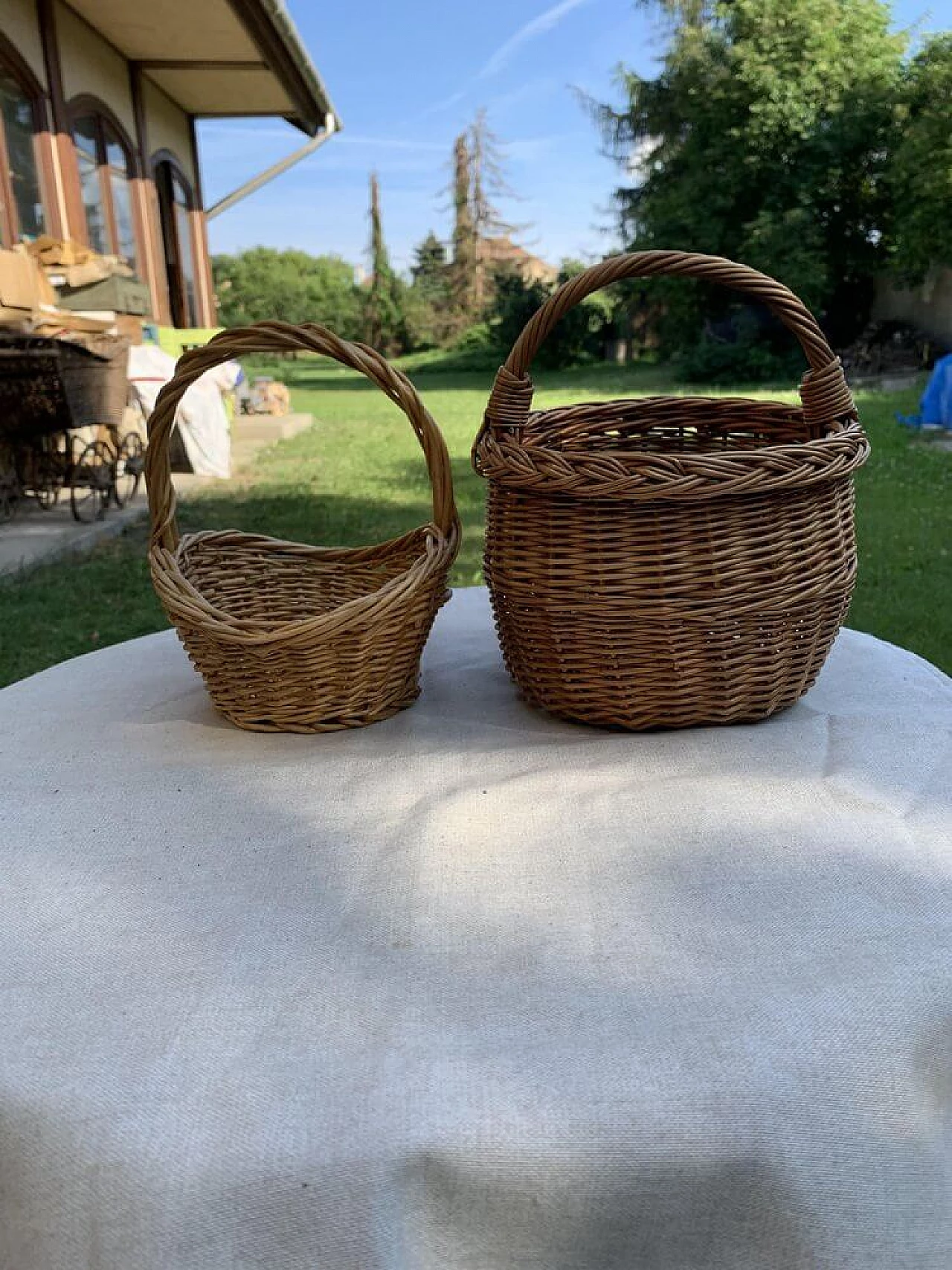 Pair of wicker baskets, 1960s 1