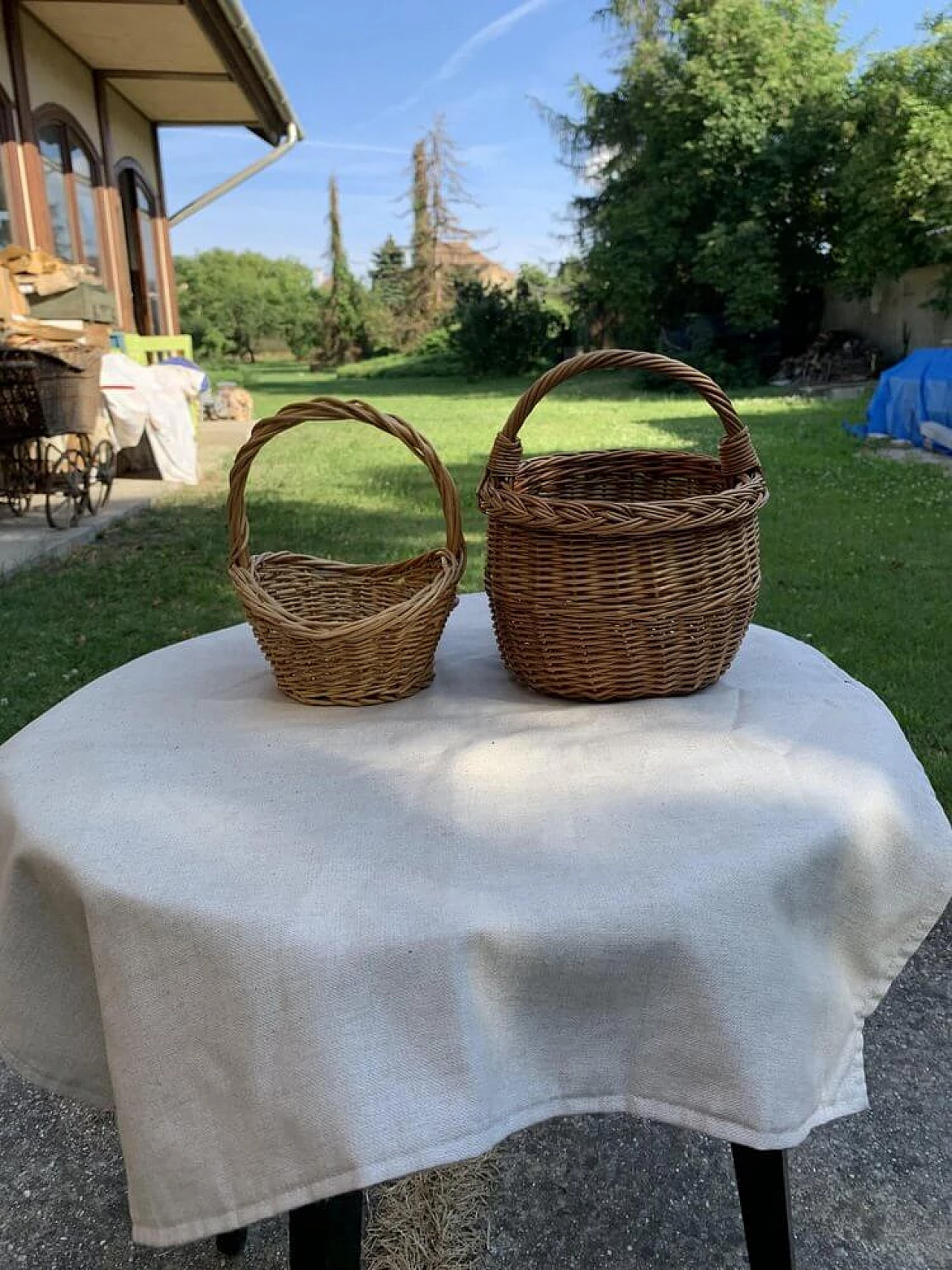 Pair of wicker baskets, 1960s 3