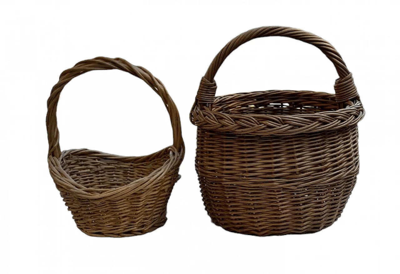 Pair of wicker baskets, 1960s 5