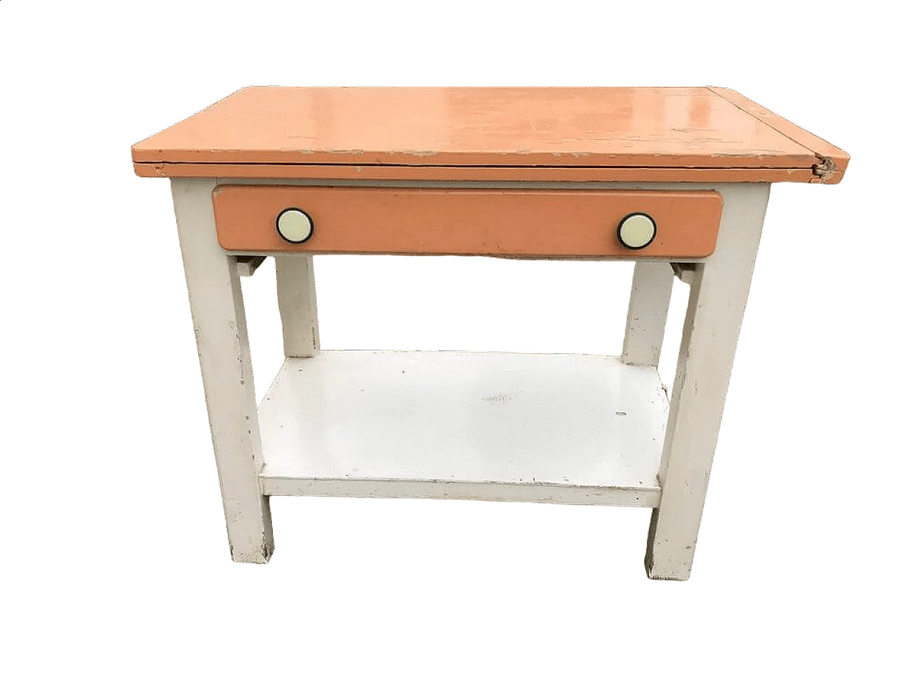 Hungarian wooden kitchen table with opening top, 1930s 11