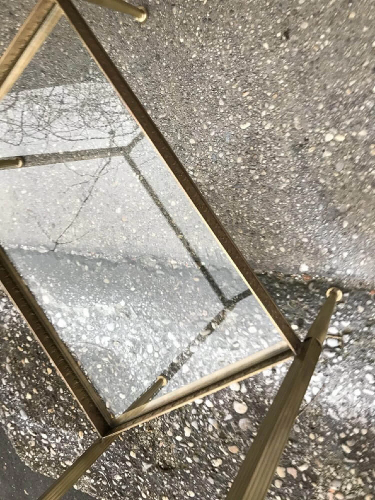 Brass coffee table with glass tops in Hollywood Regency style, 1960s 9