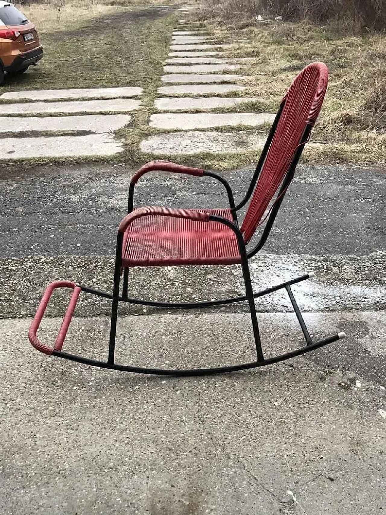 Metal and plastic rocking chair, 1960s 6