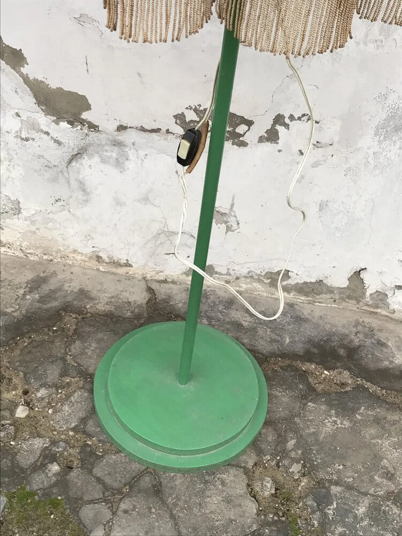 Floor lamp with fringed plastic shade, 1950s 7