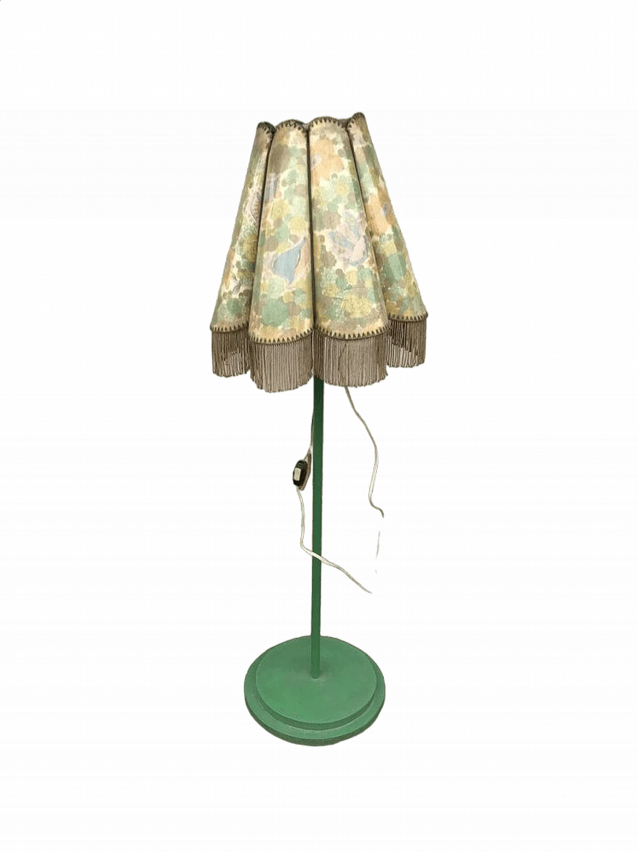 Floor lamp with fringed plastic shade, 1950s 9