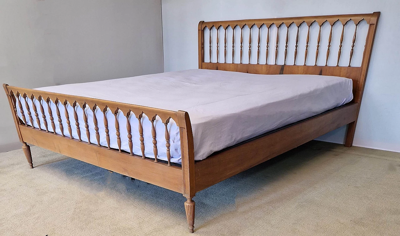 Walnut double bed in Old America style, 1960s 1