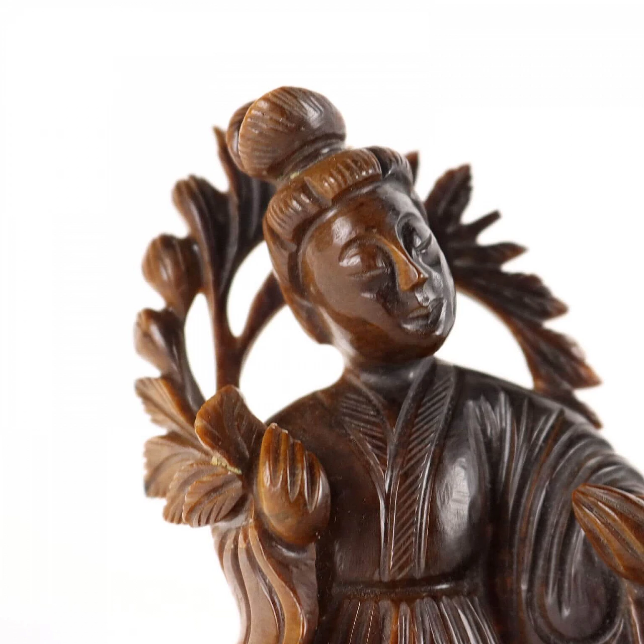 Chinese tiger's eye geisha sculpture 3