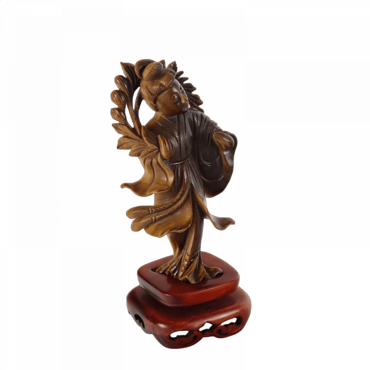 Chinese tiger's eye geisha sculpture 8