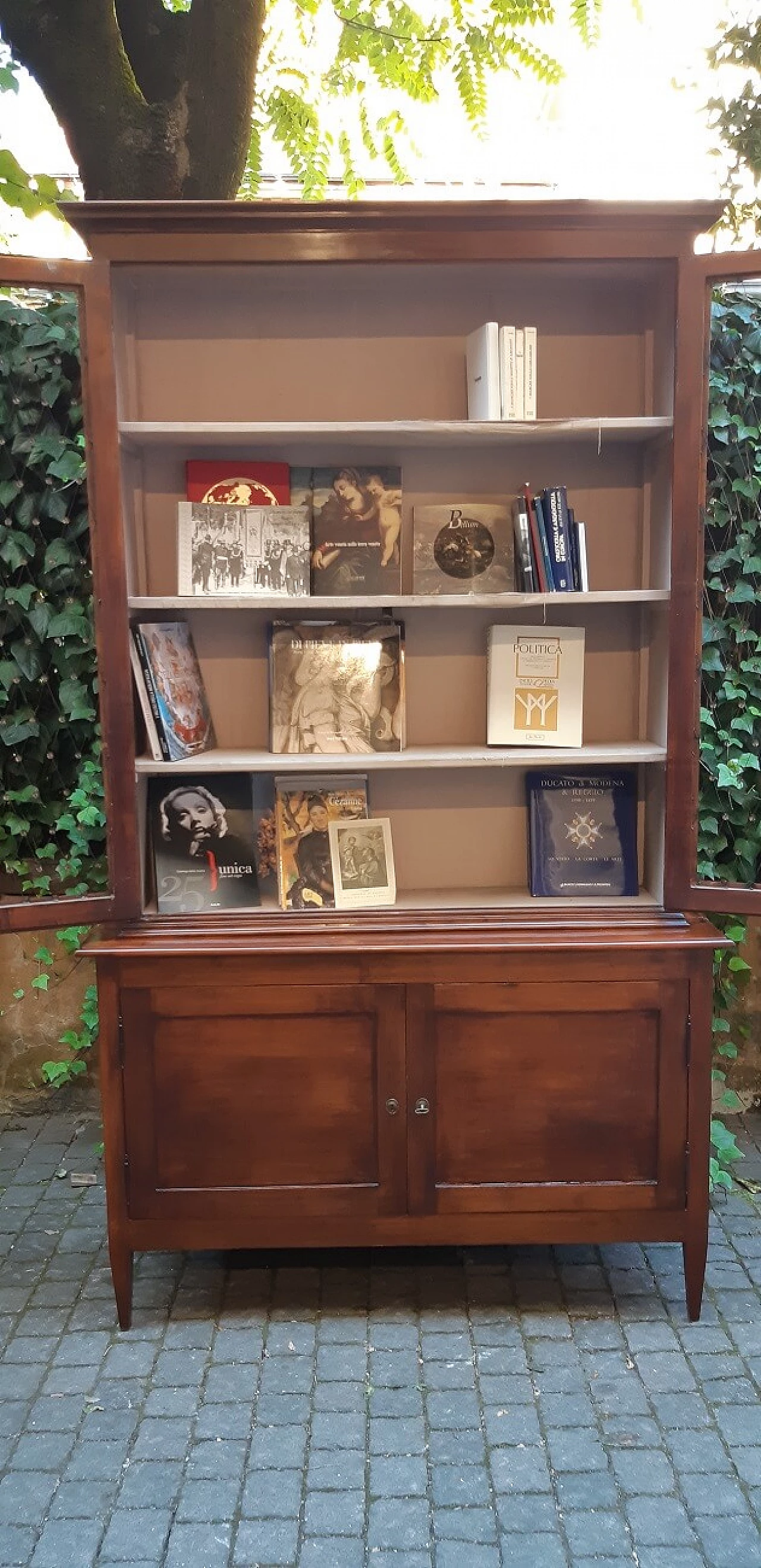 Libreria con vetrina Luigi XVI in ciliegio, fine '700 8